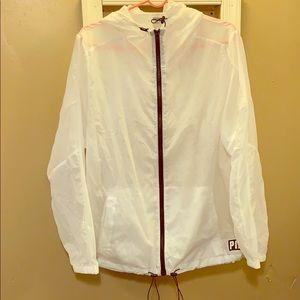 Pink by Victoria secrets white anorak jacket